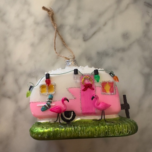 NEW Cody Foster Pink Holiday Camper Ornament - Picture 1 of 4